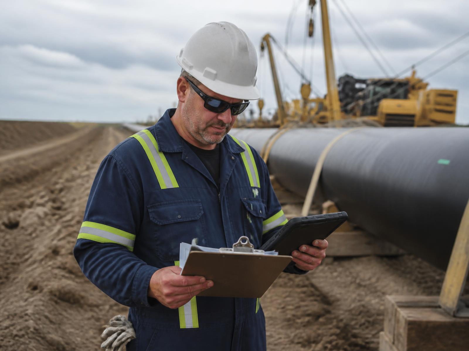 Resident welding inspector supporting a pipeline construction project